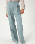 DUST BLUE WIDE-LEG TROUSERS