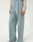 DUST BLUE WIDE-LEG TROUSERS