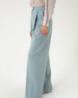 DUST BLUE WIDE-LEG TROUSERS