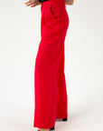 WIDE-LEG RED SUIT TROUSERS