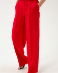 WIDE-LEG RED SUIT TROUSERS