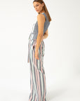 WIDE-LEG STRIPED TROUSERS WITH LINEN