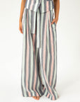 WIDE-LEG STRIPED TROUSERS WITH LINEN