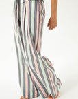 WIDE-LEG STRIPED TROUSERS WITH LINEN