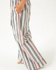 WIDE-LEG STRIPED TROUSERS WITH LINEN