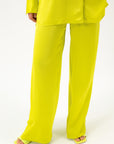 WIDE-LEG TROUSERS IN LIME