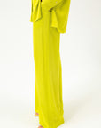 WIDE-LEG TROUSERS IN LIME