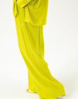 WIDE-LEG TROUSERS IN LIME