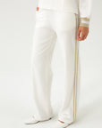 JERSEY WHITE PANTS WITH GOLDEN DETAILS