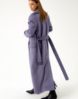 LONG DOUBLE-BREASTED WOOL COAT WITH BELT