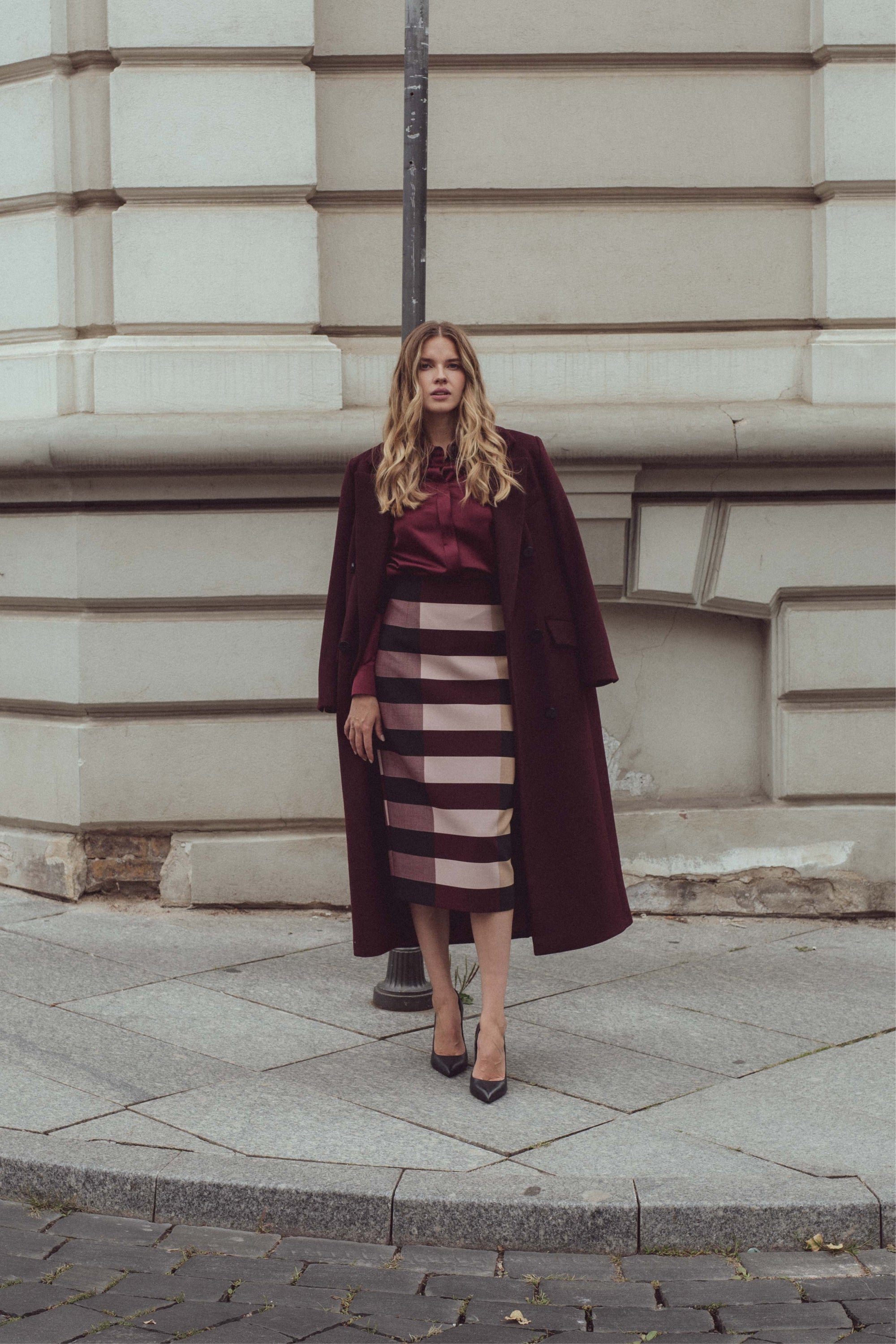 BURGUNDY LONG COAT