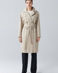 BELTED COTTON TRENCH COAT IN BEIGE