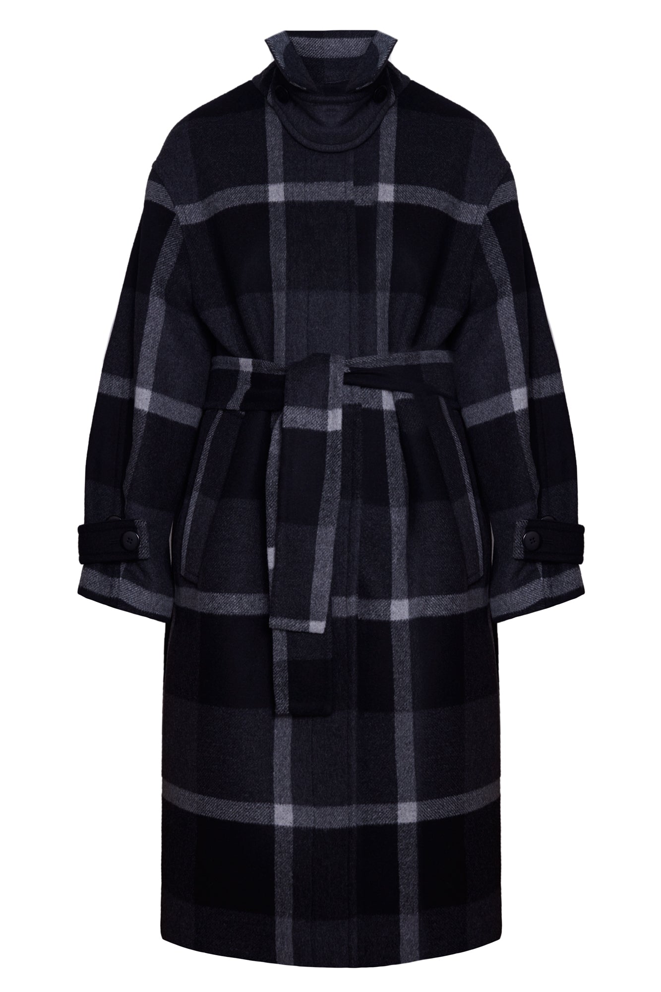 CITY WOOL COAT IN CHECKS