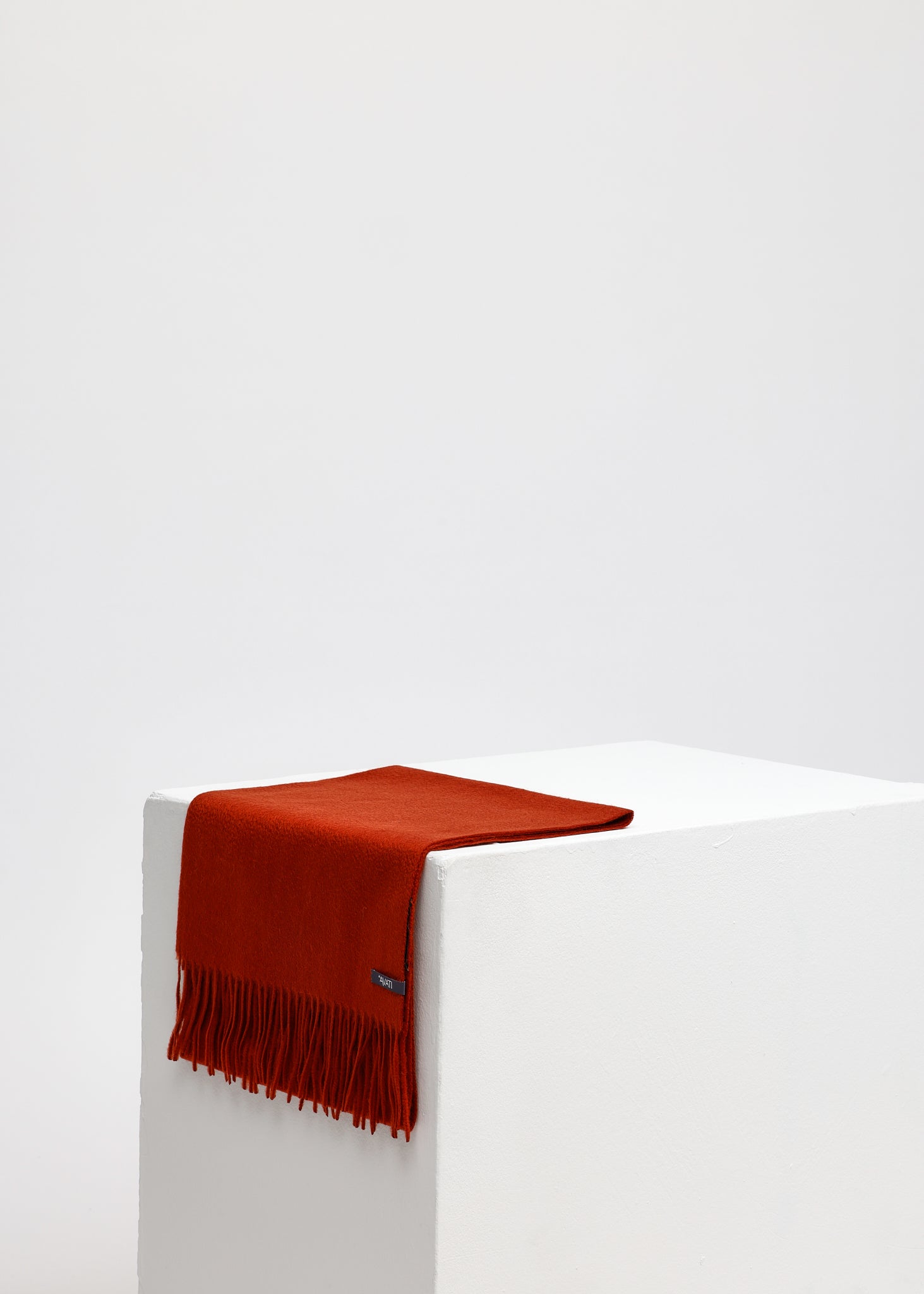 CASHMERE WOOL SCARF RUST