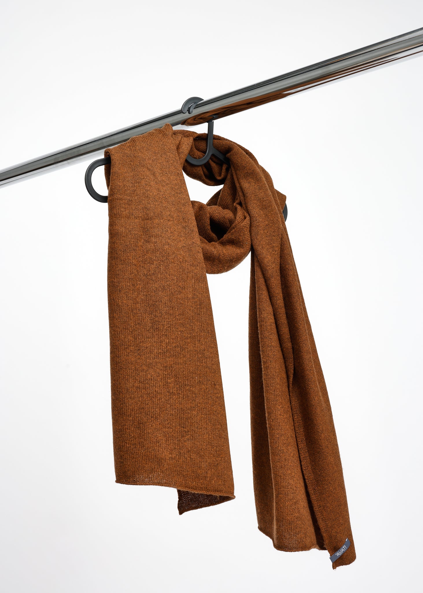 SOFT MERINO WOOL SCARF BROWN MELANGE