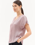 SHORT SLEEVE BLOUSE IN ROSE PINK