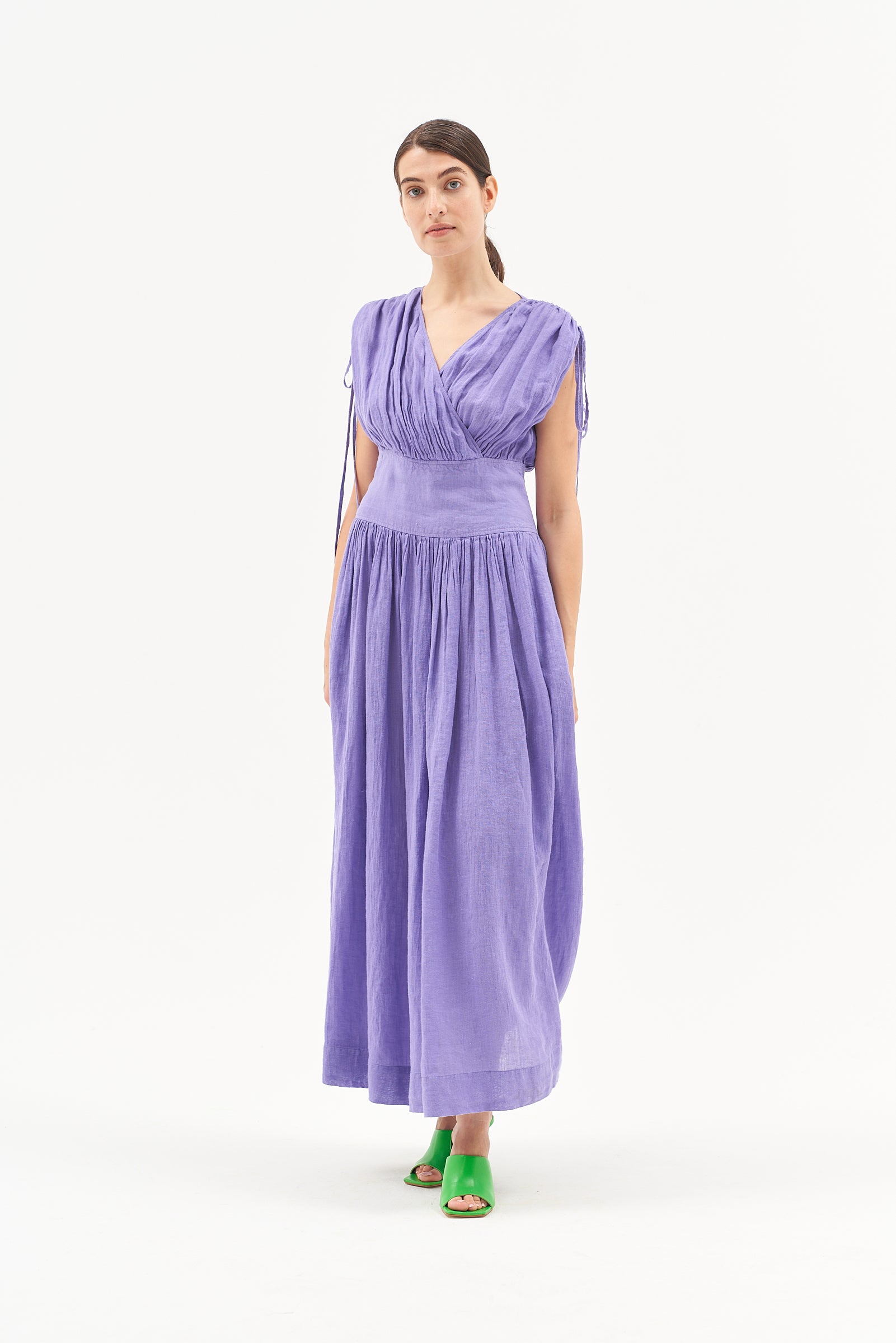 MAXI PURE LINEN DRESS LILAC
