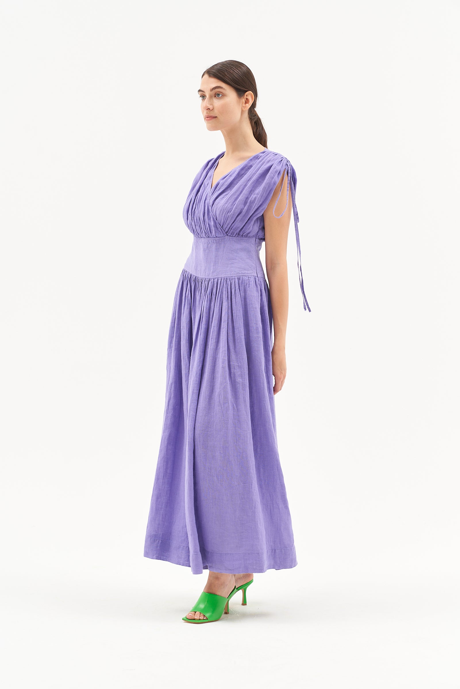 MAXI PURE LINEN DRESS LILAC