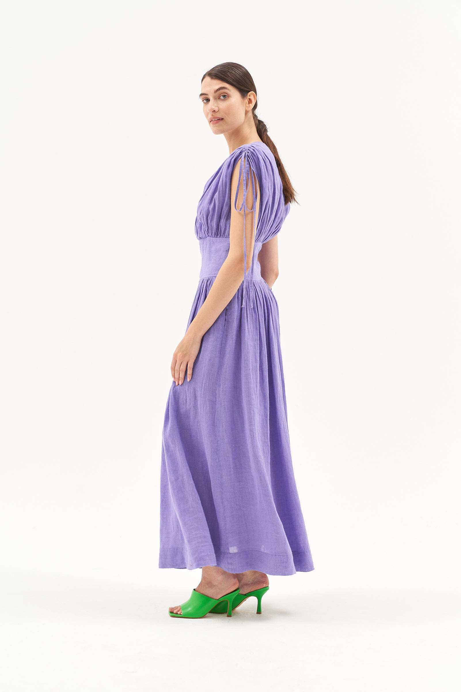 MAXI PURE LINEN DRESS LILAC