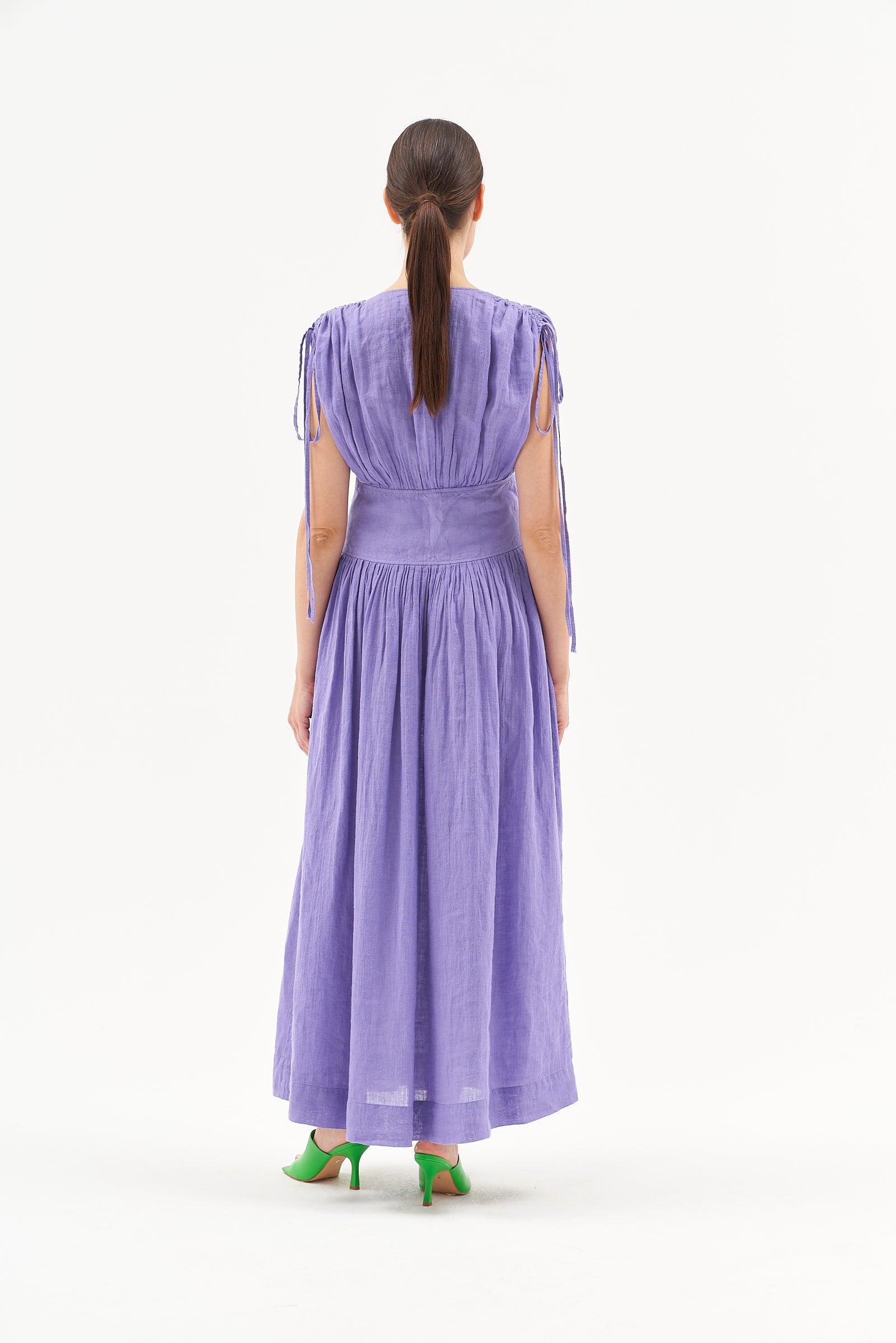MAXI PURE LINEN DRESS LILAC