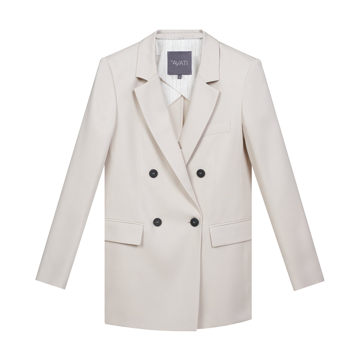 DOUBLE-BREASTED STRAIGHT JACKET IN MILK