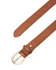 LEATHER BROWN BELT WITH GOLDEN DETAILS