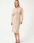 ORGANIC COTTON STRIPED DRESS WITH FRONT BUTTONS