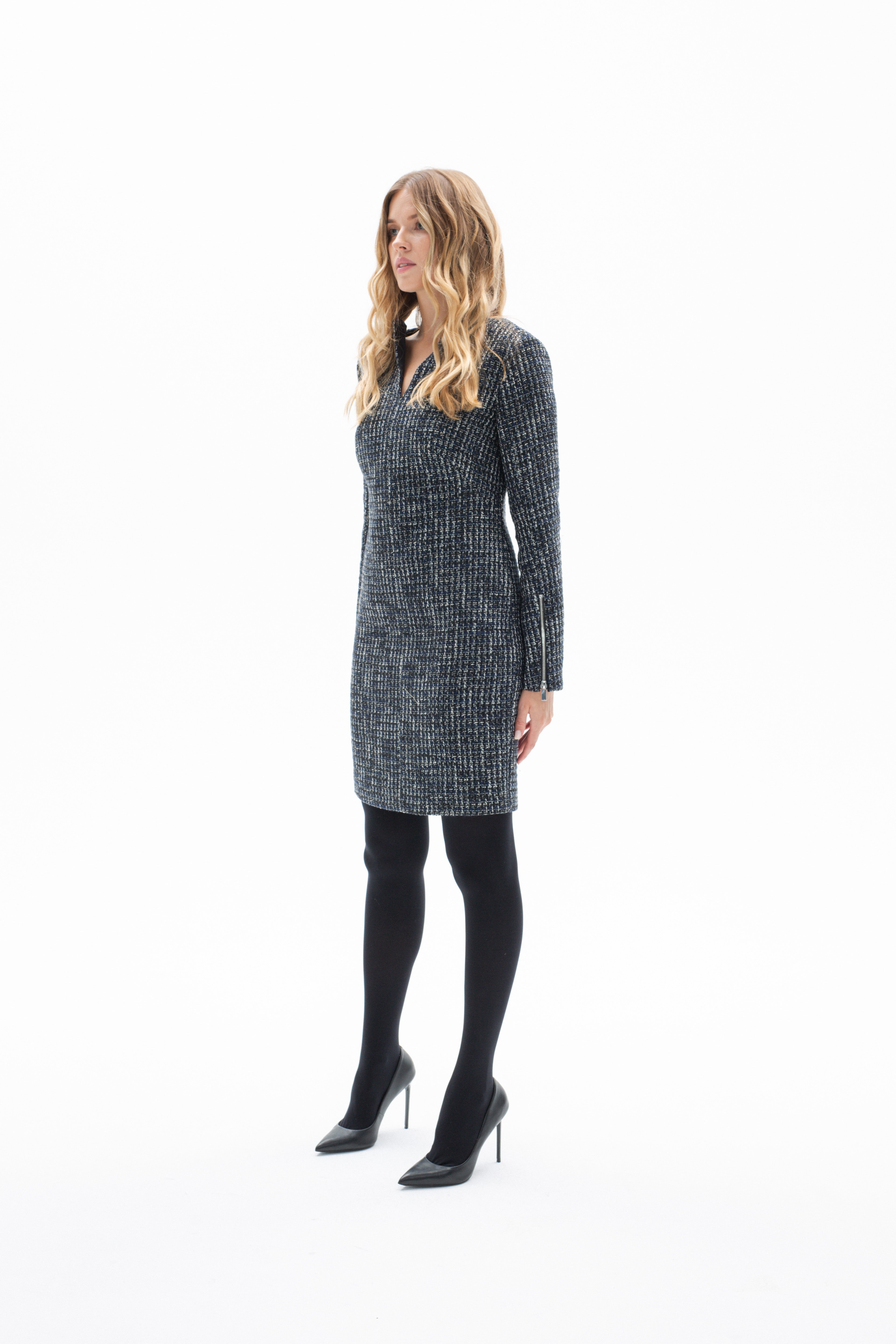 TEXTURED COTTON EASY FITTED DRESS
