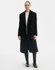 WOOL BLACK DOUBLE-BREASTED COAT