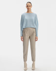 PLEAT FRONT TAPERED TROUSERS IN SAND