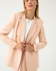 DOUBLE-BREASTED PEACH FITTED JACKET