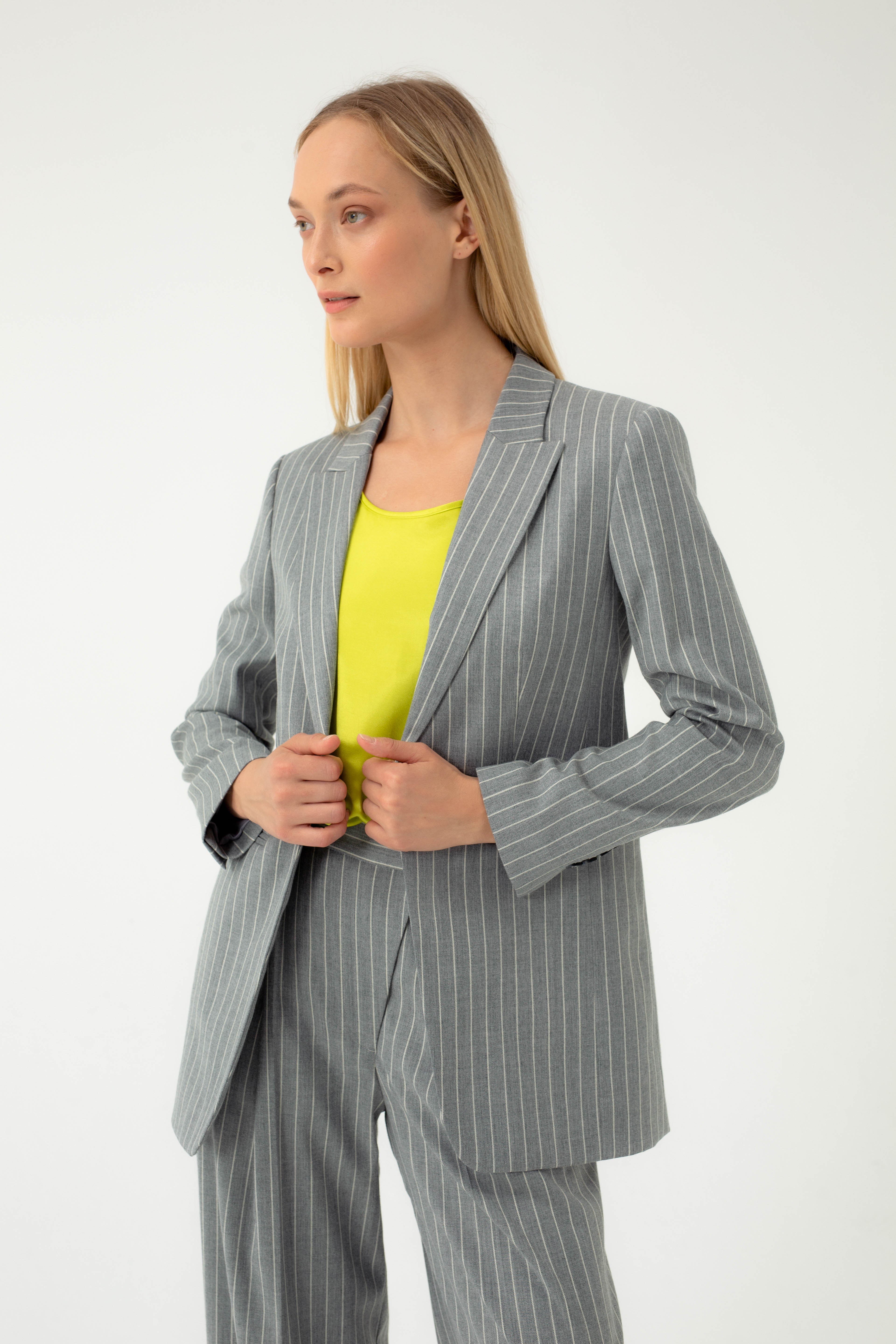 STRIPED SINGLE-BREASTED JACKET