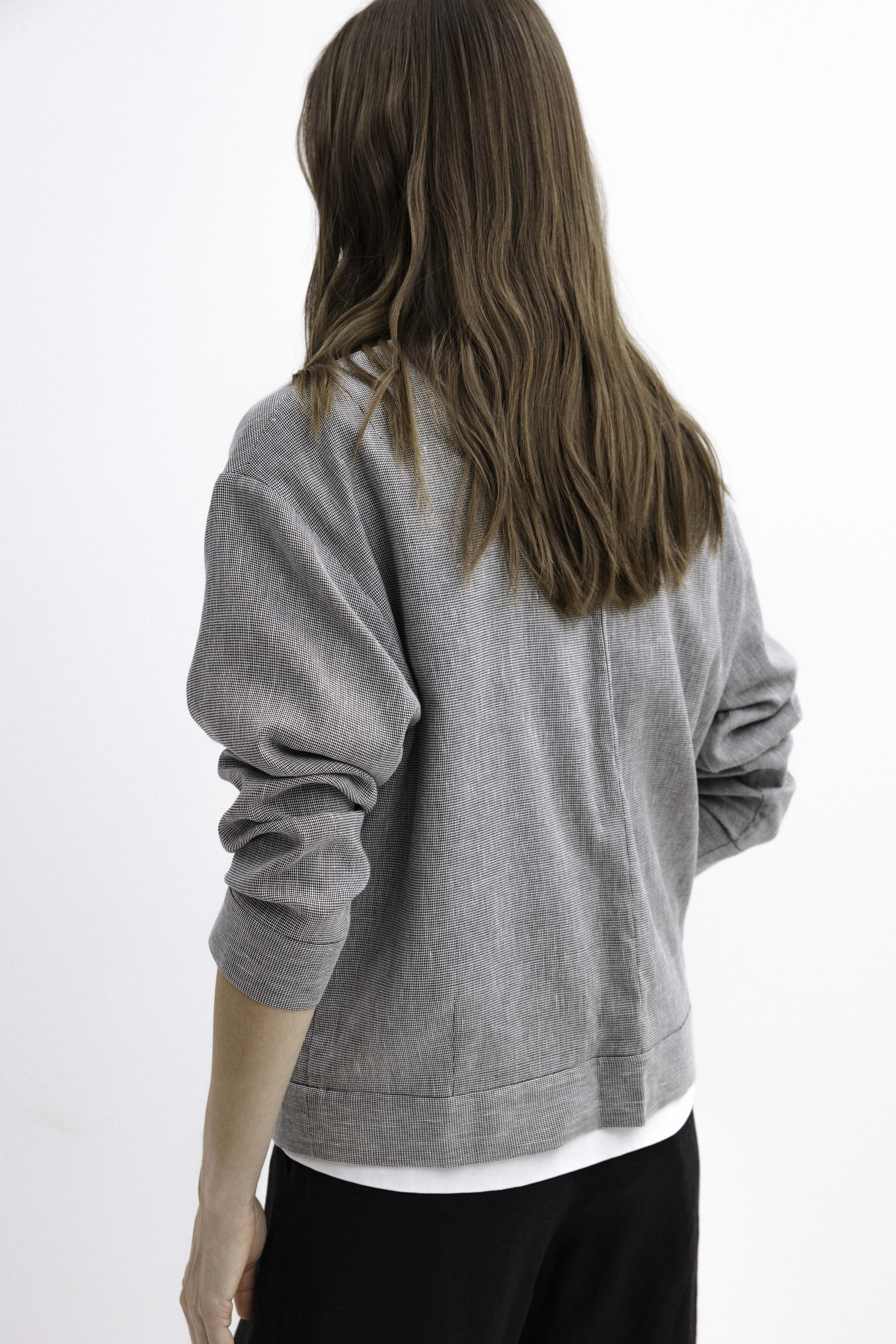 BOMBER GREY JACKET WITH LINEN