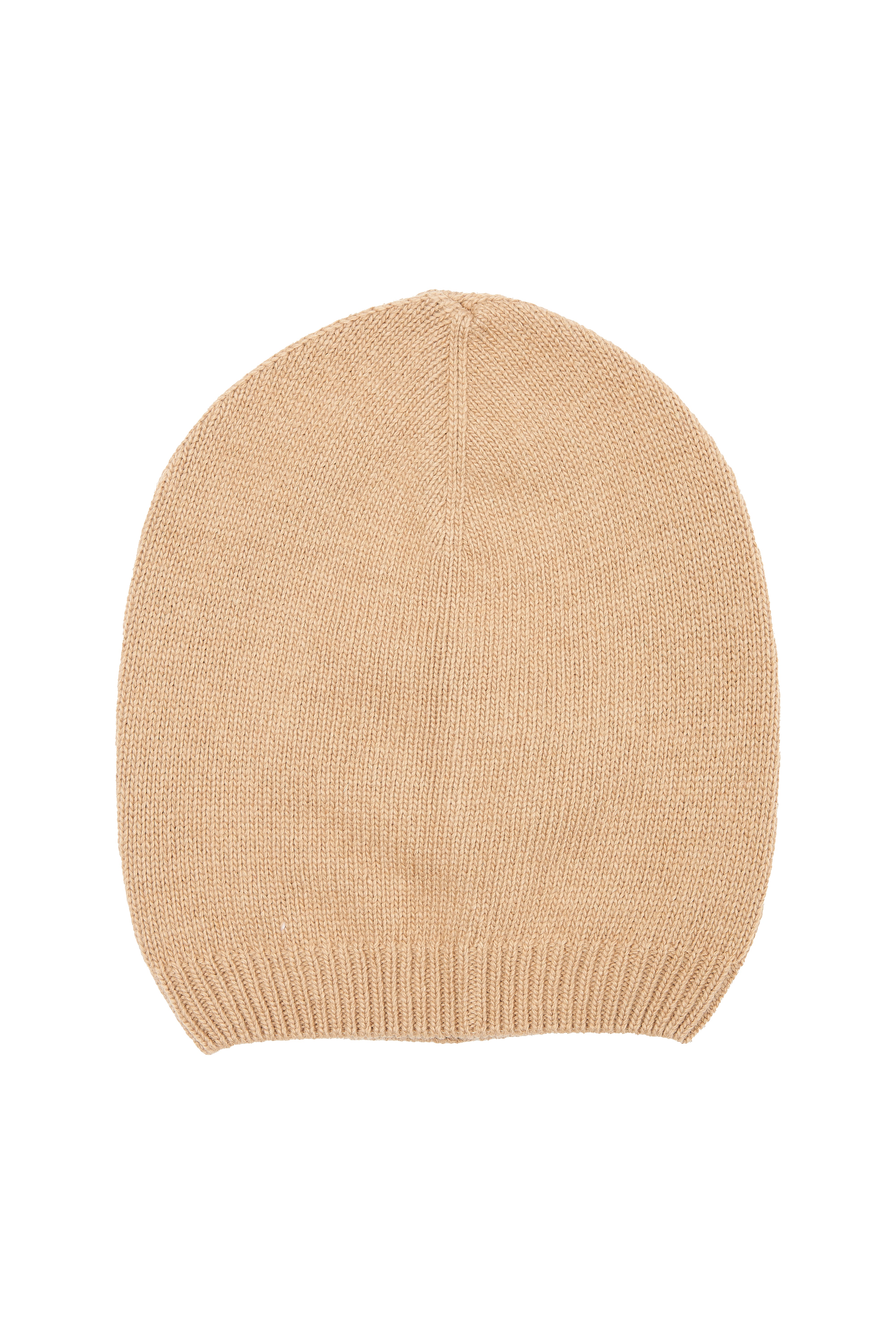 KNITTED CAMEL CAP WITH CASHMERE