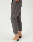 ECO LEATHER TROUSERS WITH ELASTIC WAISTBAND