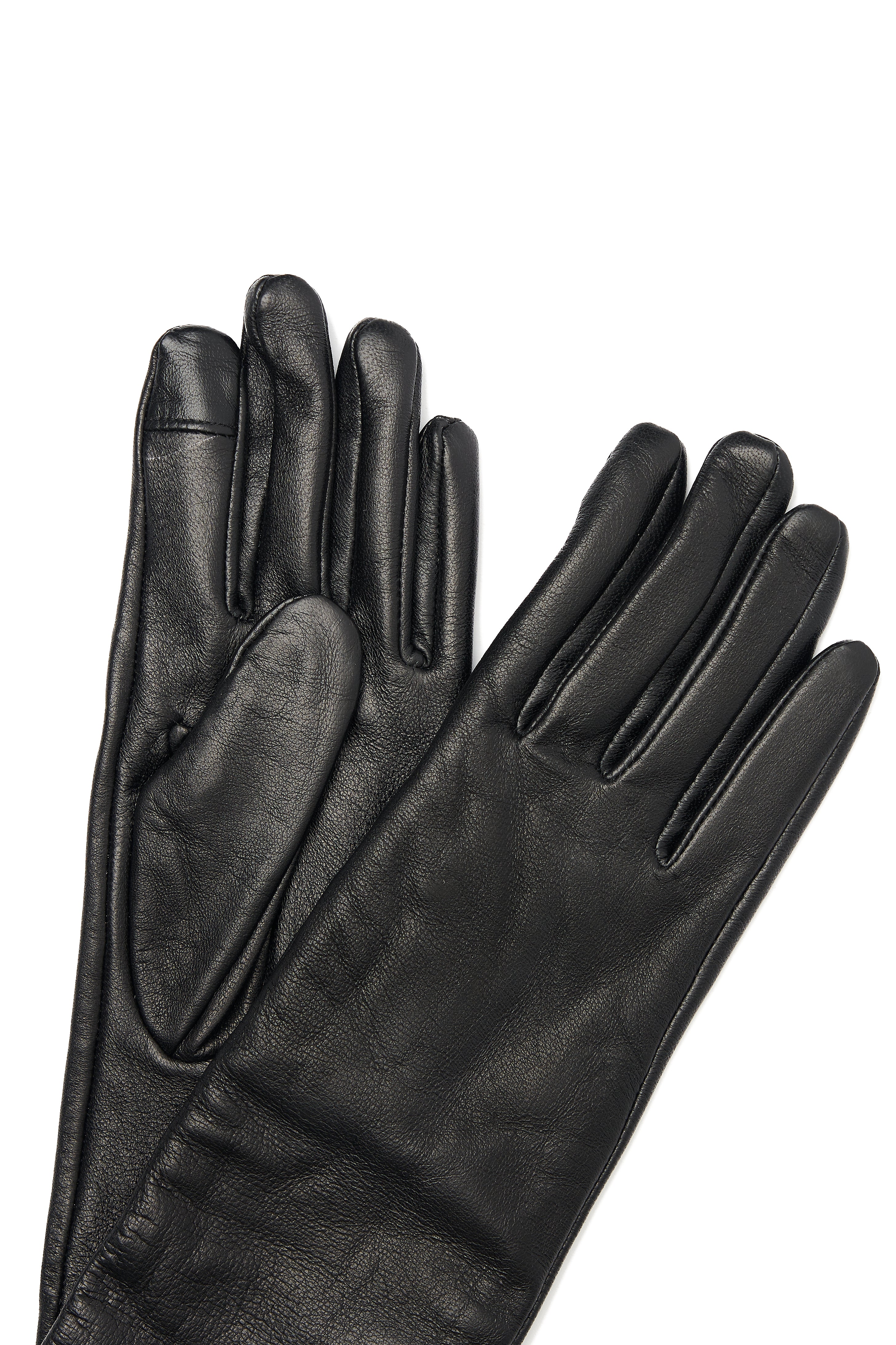 LEATHER LONG BLACK GLOVES