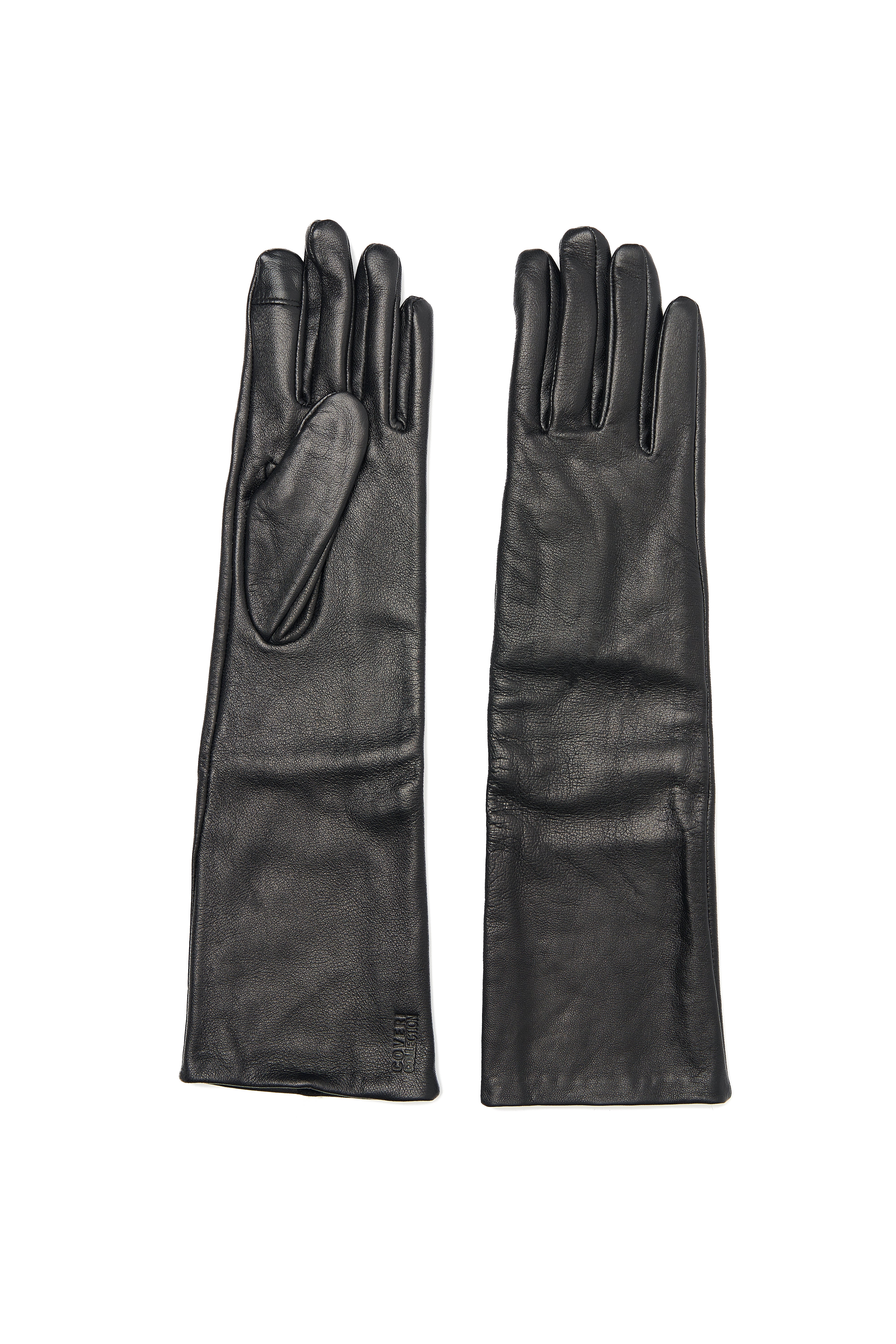 LEATHER LONG BLACK GLOVES