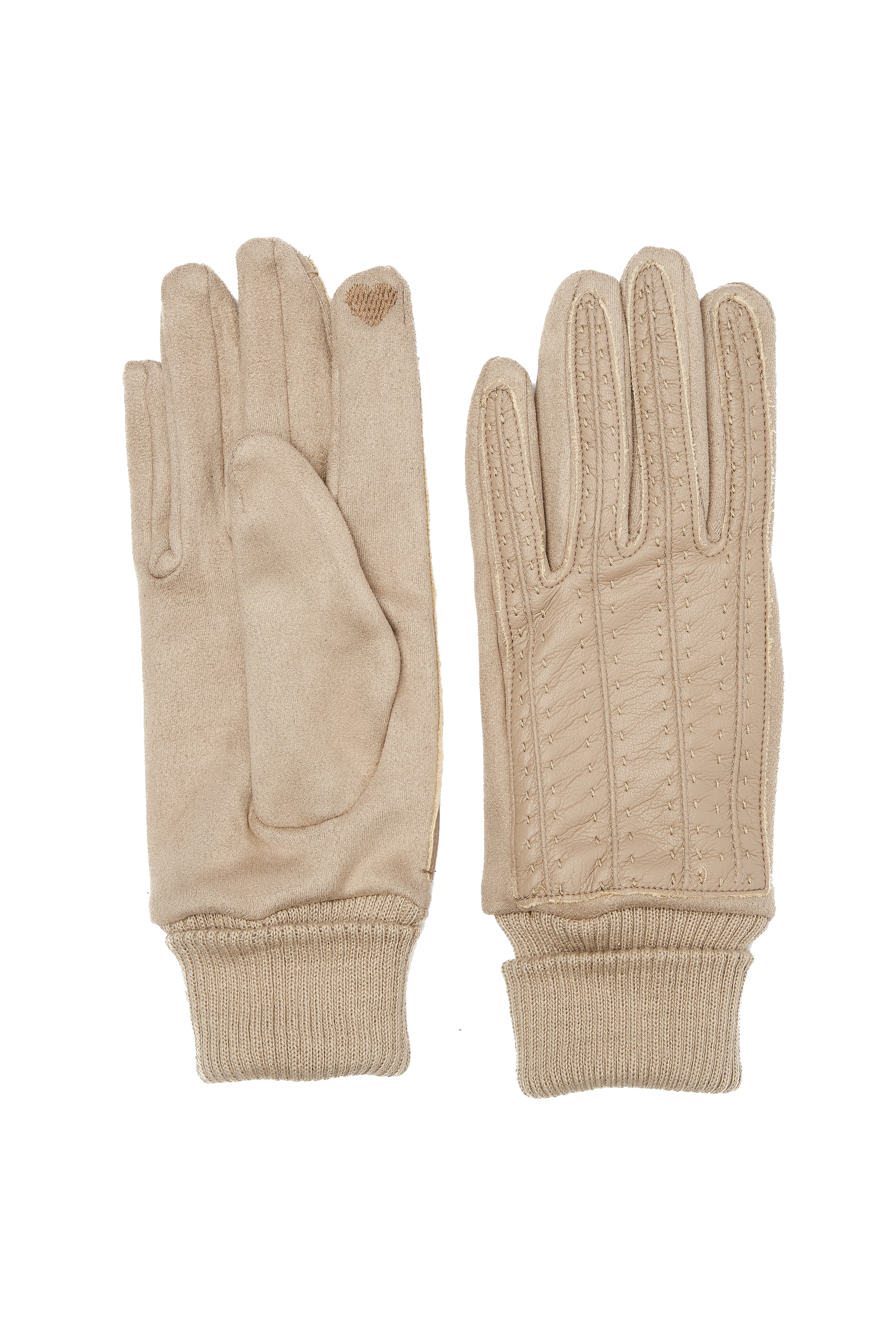 ECO LEATHER BEIGE GLOVES