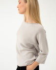 PURE WOOL LOOSE FIT BEIGE SWEATER