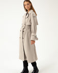 BEIGE TRENCHCOAT WITH DECORATIVE BELTS