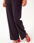 STRAIGTH NAVY TROUSERS WITH RED STRIPES