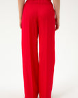 WIDE-LEG RED SUIT TROUSERS