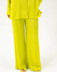 WIDE-LEG TROUSERS IN LIME
