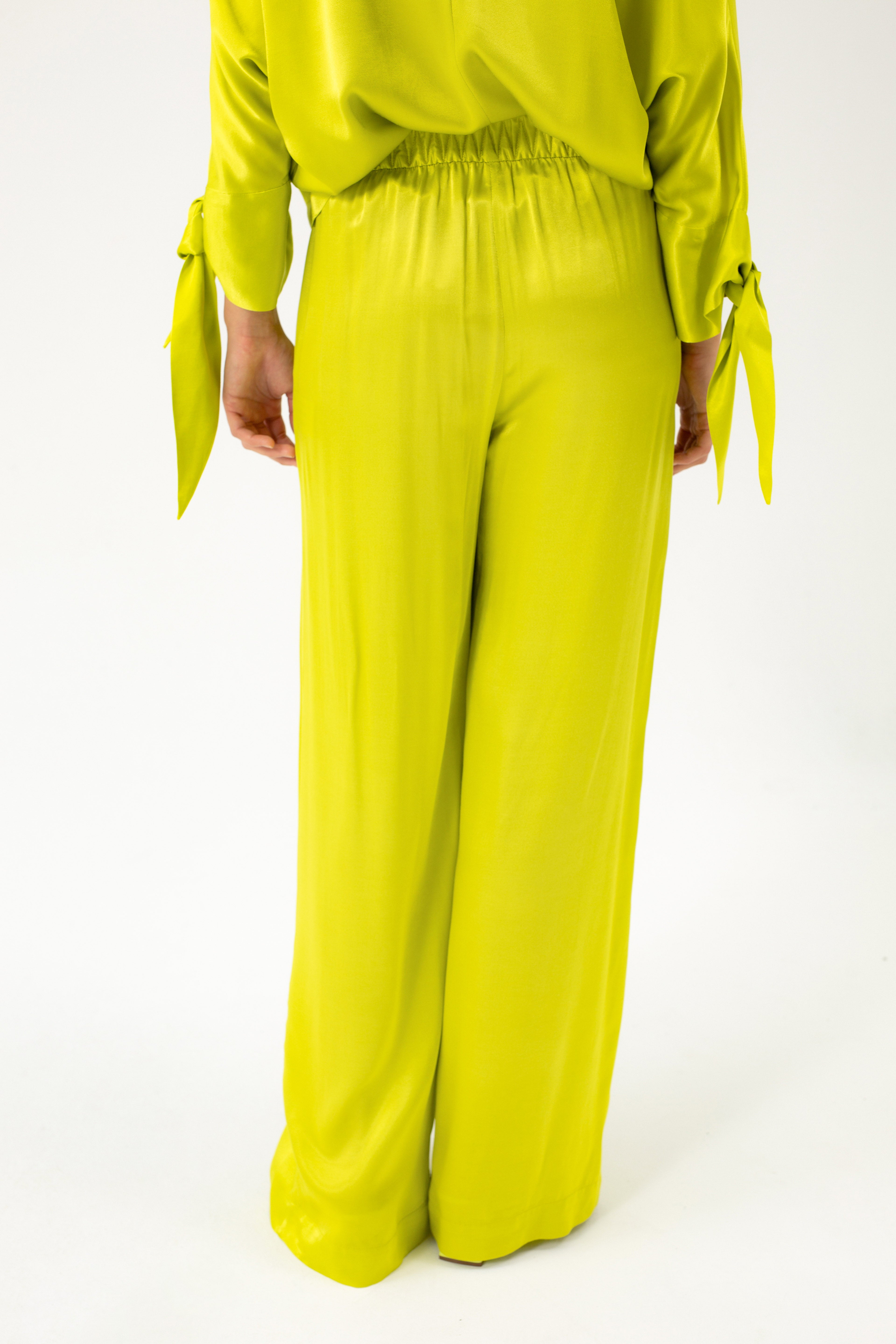 WIDE-LEG TROUSERS IN LIME