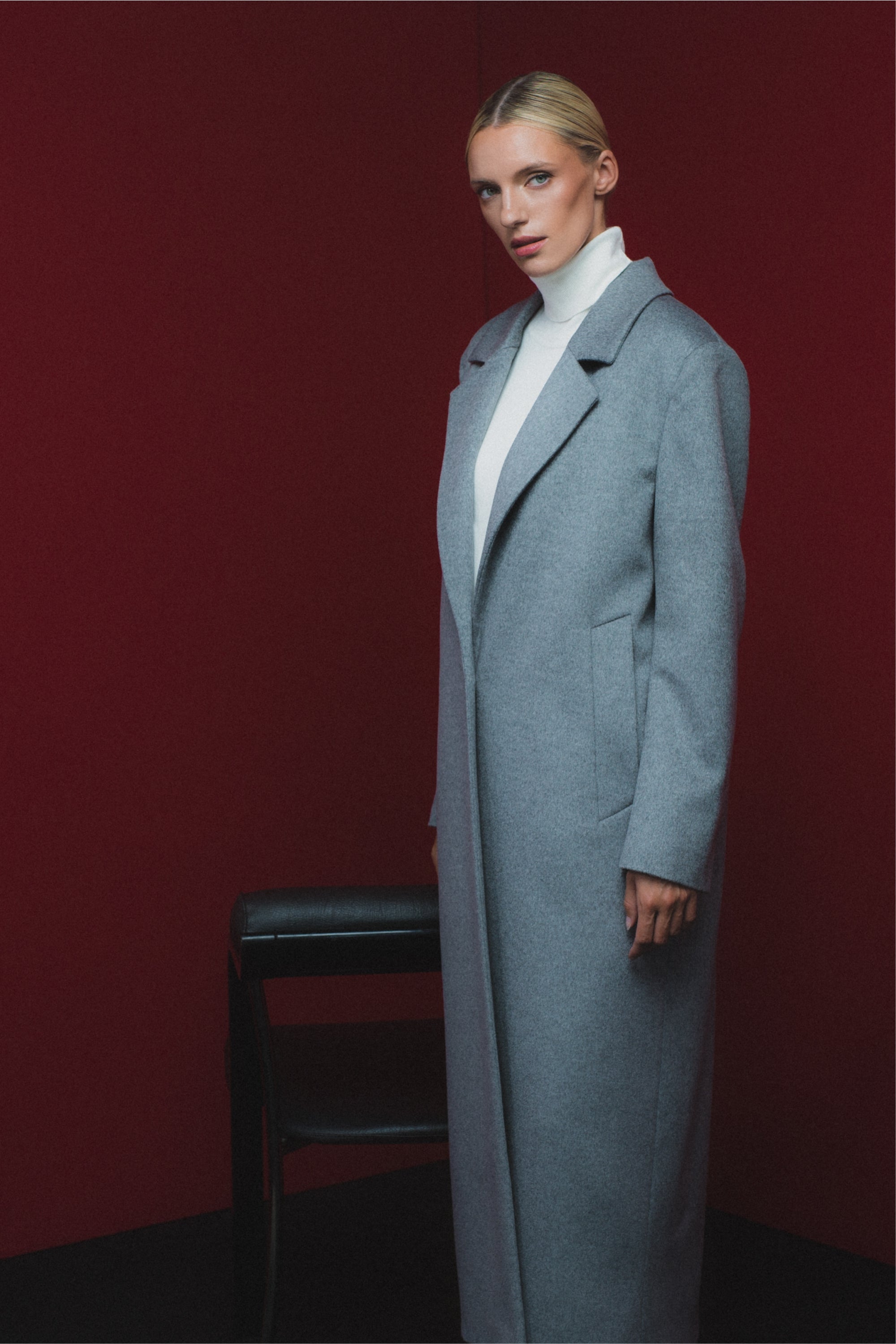 ONE BUTTON CLASSIC GREY COAT