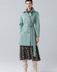 SHORT COTTON BLEND TRENCH COAT IN MINT