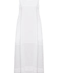 MAXI LINEN DRESS IN DIFFERENT DENSITIES WHITE