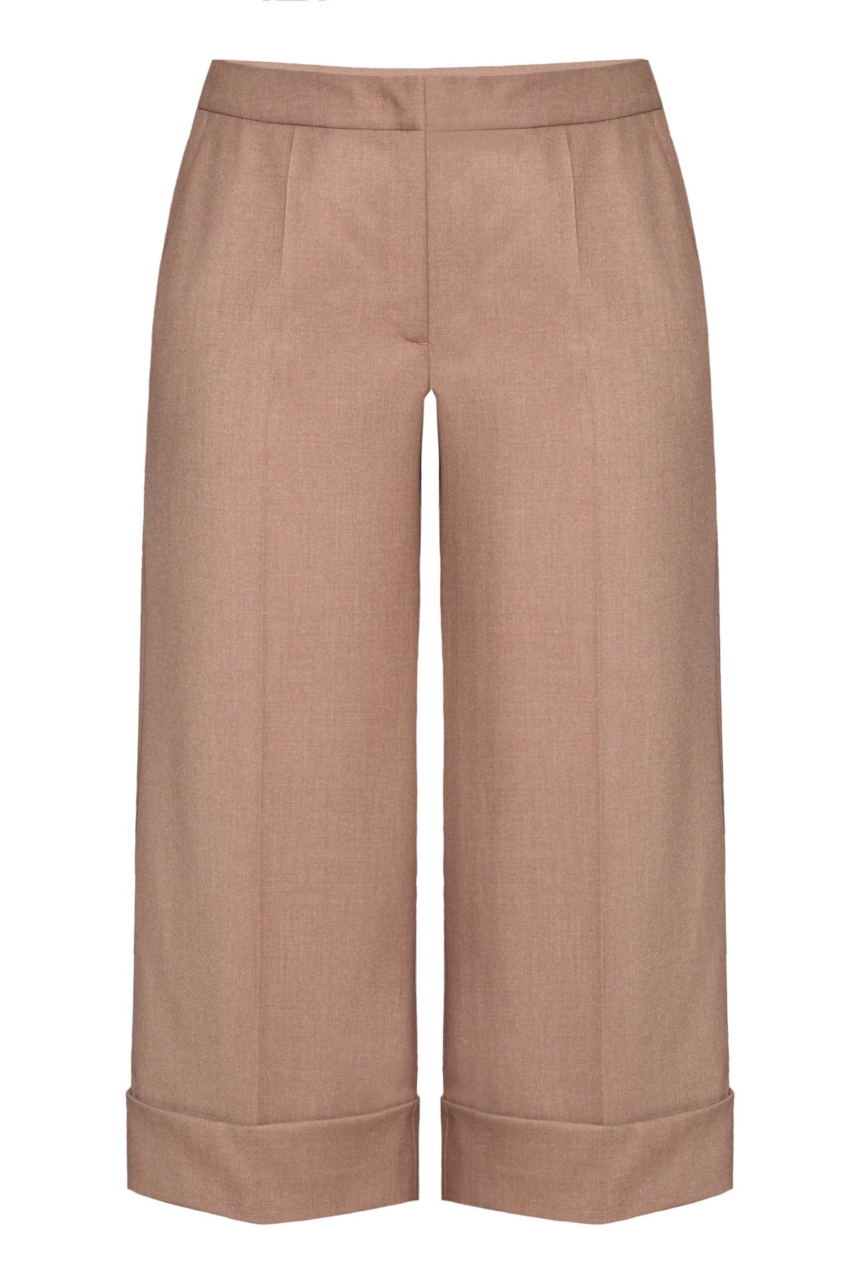 CROPPED MODERN TROUSERS IN CAMEL