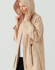WATER AND WIND RESISTANT HOODED COAT SAND