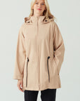 WATER AND WIND RESISTANT HOODED COAT SAND